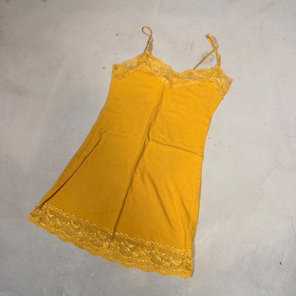 Bozzolo Womens Mustard Yellow‎ Lace Trim Camisole Tank Top Small RT1004
